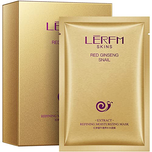 LERMF SKINS Red Ginseng Extracts Sheet Face Mask strălucire anti-îmbătrânire fermitate anti-rid hrănitoare hidratare hidratare Repararea pentru delicat neted Radiant tineresc piele 25ml * 10 buc