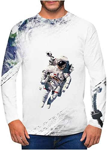 Camasi pentru Barbati iarna toamna Casual Moda rotund gat Maneca lunga Pulover 3d Print tricouri bluze Plus Dimensiune