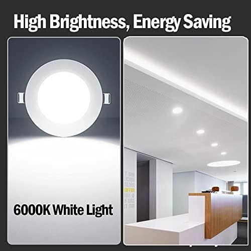 LEDHOLYT încastrat de iluminat, 6 Inch 12W rotund LED încastrat plafon lumina, 6000K Alb Lumina Downlight AC120-265V. 120 grade