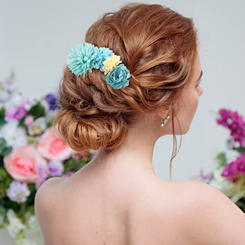 21 bucăți floare Clip de păr Rose Hair Clips Hair Barrettes for Women Flower Flower Hair Accesorii Boho Bride Claw Clip Cărbus