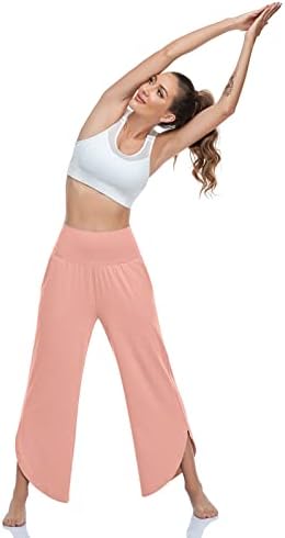 Pantaloni de Yoga cu picioare largi UEU pentru femei Pantaloni de trening Comfy Dance cu talie înaltă pantaloni de trening Loose Casual Soft Lounge Joggers pentru femei cu buzunare