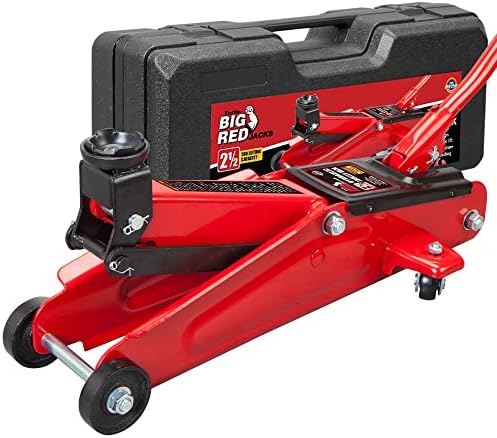BIG RED T825013S1 Torin hidraulice cărucior podea serviciu / podea cu mucegai suflare transportă caz de depozitare, 2,5 tone capacitate, roșu