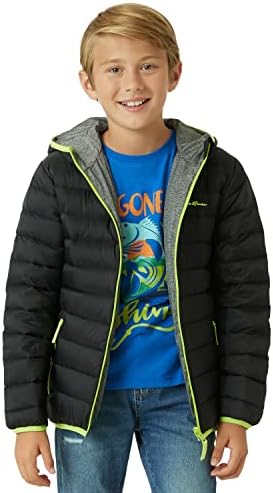 Jachetă reversibilă pentru copii Eddie Bauer - pelerină de ploaie ușoară, impermeabilă, matlasată, pentru băieți și fete