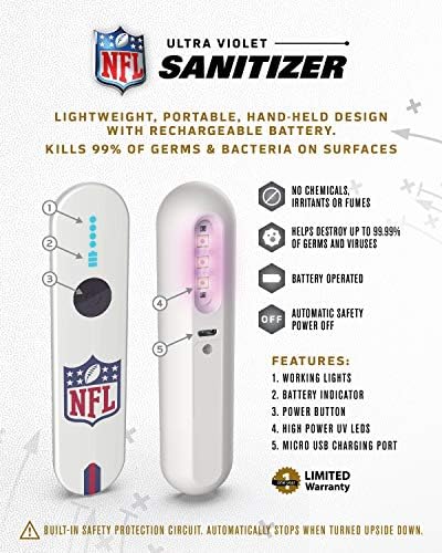 SOAR NFL portabil UV lumina Sanitizer bagheta, Kansas City Chiefs