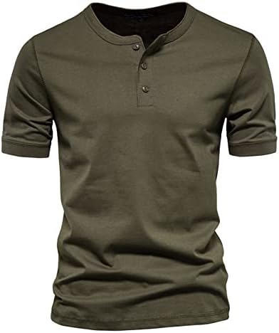 Polyester Henleys topuri cu mânecă scurtă pentru bărbați Slimming Business Subsubrice Color Solid Solid Summer Lightweight Cool bărbați Bluze