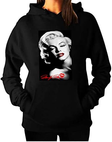 Hoodie neagră Marilyn Monroe „Imagine drăguță” - Unisex Hoodie de Eleven24Design