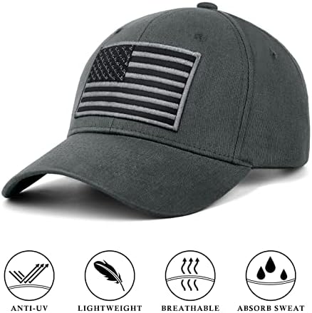 Kiraat 3 Pack American Flag Baseball Cap Unisex, profil scăzut SUA Plain Dad Hat for Men ＆ Femei