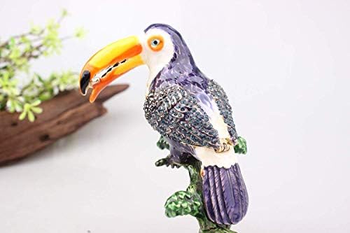 Znewlook handmade păsări bijuterii metalice emailate cutia cu cutie cadou cu cutie cadou pentru pasăre