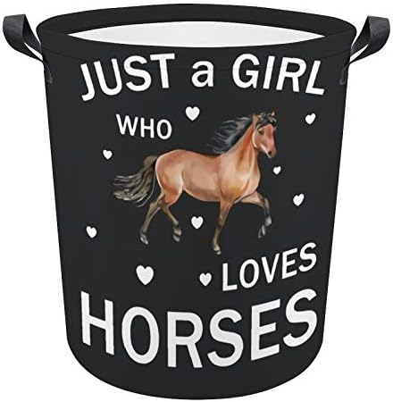 O fată care iubește caii Design coș de rufe coș de rufe coș de depozitare haine murdare coș de depozitare impermeabil pliabil