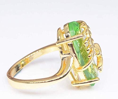 Promisiuni pentru femei inele de bijuterii inel de potrivire natural transparent peridot inele de logodnă cu pietre prețioase