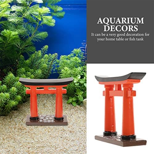 Fomiyes 2pcs japoneză Shinto torii Poarta Simulare Simulare Torrii Statuia Aquarium Torii Miniatură Podul Altar subacvat