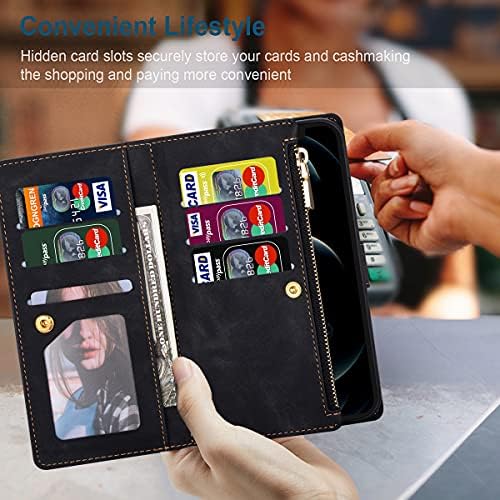 Ueebai portofel caz pentru Samsung Galaxy A14 5G, vintage Premium PU piele capac Flip caz cu Card sloturi Închidere magnetică