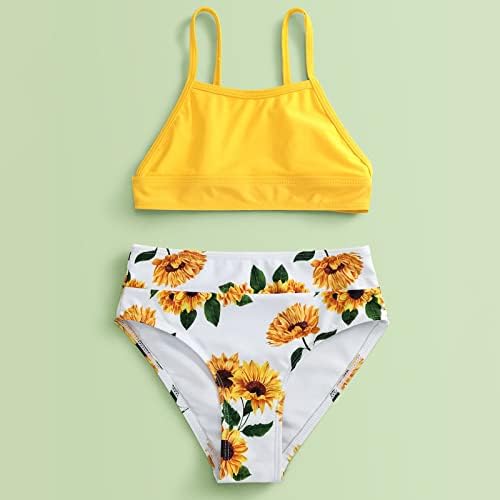 Baby Girl Swim Suit Volane Costume De Baie Pentru Sugari Fete Vara Gol Bikini Set Copii Floarea-Soarelui Scrisoare Grafic Tankini