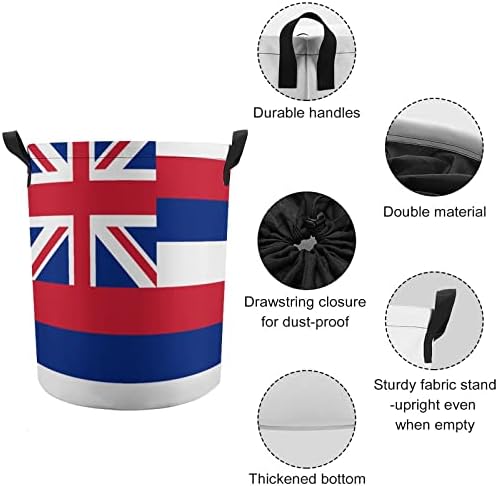 Steagul Hawaii. Coșuri de rufe cu mânere impermeabil pliabil Cordon rotund haine împiedică organizator de depozitare
