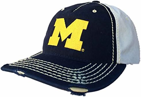 Michigan Wolverines Retro Brand Navy Bej Cusute Purtat Stil Snapback Pălărie Cap