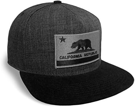 Strange Cargo California State Flag de stat gri închis și negru plat de baseball capac de baseball snapback