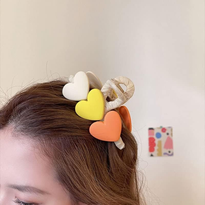 N/A Coreea Formă de inimă Clape de păr acrilic Crab Clape mari de perle pentru fete Fete Băi Barrette Ladiy Fashion Fashion