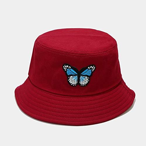 Pălărie de găleată pălărie de pescuit pălărie de vară pălărie de pescar, capac în aer liber soare plajă fluture imprimând femei