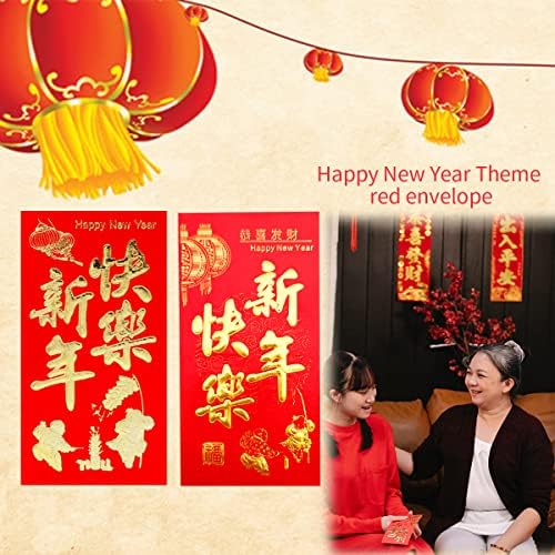 36 buc plicuri roșii chinezești cu 6 modele, buzunare de numerar Hong Bao pentru Festivalul de primăvară, Anul Nou,nuntă, deschidere