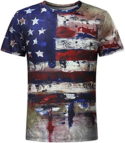 XXVR Soldat Mânecă scurtă pentru bărbați American Flag American Plus Size Tricou Retro Bluză Patriotică Mușchi Antrenament