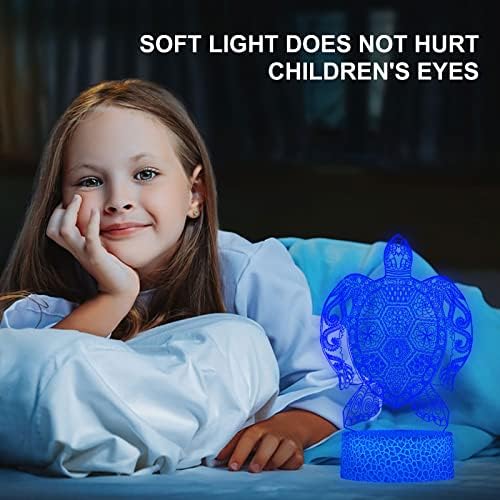 Turtle 3D lampă de noapte LED lampă de birou control tactil 7 schimbări de culoare, lumină de noapte pentru copii potrivită