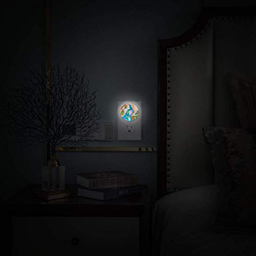 Peacock Led senzor de lumină de noapte Lampă pentru dormitor, hol și bucătărie, pachet 2