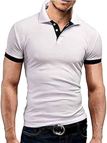 Wenkomg1 bărbați de compresie de afaceri Tricouri Polo 1/4 buton în aer liber rochie camasi maneca scurta mozaic T-Shirt