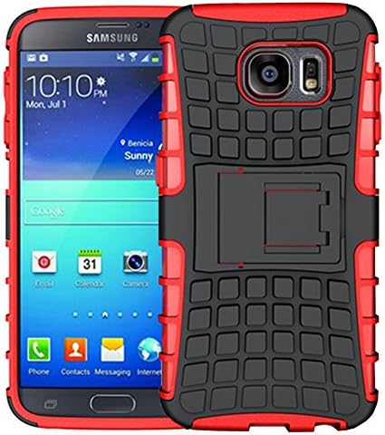 K-Xiang Samsung Galaxy S6 caz, grele Dual strat rezistent la șocuri telefon silicon caz de protecție TPU hibrid Kickstand acoperi