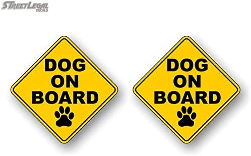 5.25 Câine la bord Decal Diamond Diamond Autocolant Autocolant de siguranță Semn de siguranță Vehicul PAW DOG DOG ON MINIVAN