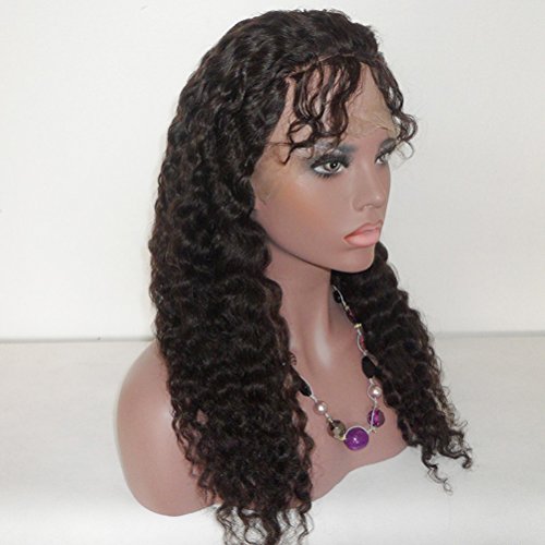 Păr fantezie perucă de păr uman Brazilian Val adânc culoare neagră naturală Perucă frontală din dantelă 130% Densitate pentru femeile negre cu păr pentru Bebeluși