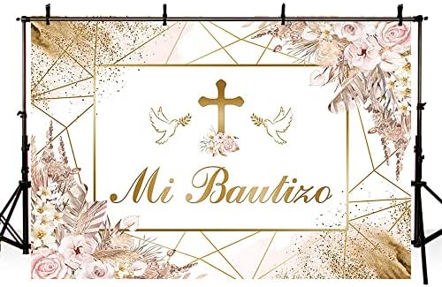 Aibiin 7x5ft Boho Mi Bautizo fundal Mexican botez Botez fata Prima Sfânta Împărtășanie Petrecere decoratiuni boem roz Floral
