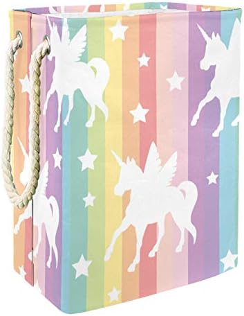 Inhomer Unicorn și stele model spălătorie mare împiedică haine pliabile impermeabile coș pentru îmbrăcăminte organizator de