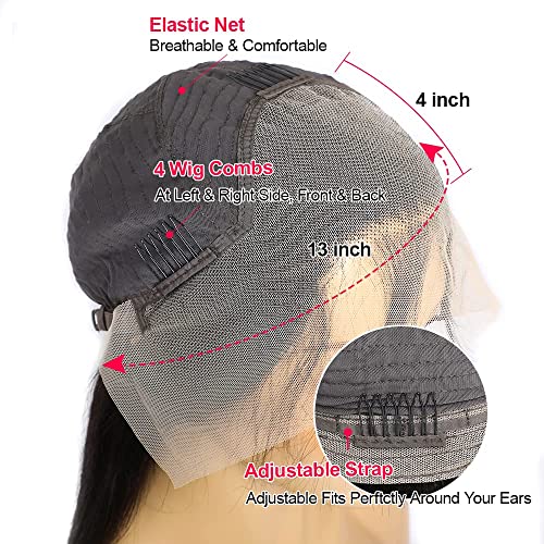 Peruci frontale din dantelă păr uman drept 13X4 HD peruci frontale din dantelă păr uman pre smuls cu păr pentru Bebeluși noduri