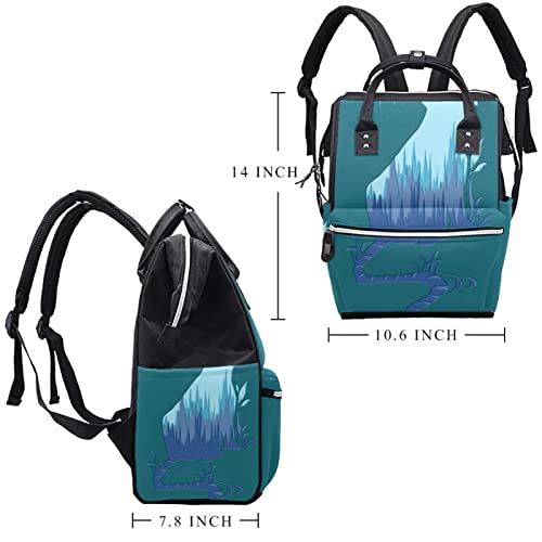 Rucsac cu sac de scutece, siluetă de pădure de tigru portabil capacitate de călătorie geantă pentru mamă tată