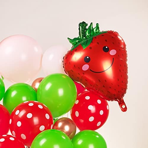 Roșu roz verde Berry prima parte decoratiuni 120pcs cu Imens 1 număr balon & amp; mare Strawberry folie balon pentru dulce