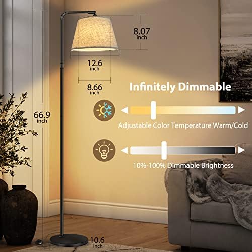 Lampă de podea pentru sufragerie lampă modernă inteligentă pentru dormitor 3 lumini Color & amp; 16 milioane RGB color Dimmable compatibil cu aplicația Alexa Google Home WiFi & amp; Telecomandă birou lampă de colț înaltă