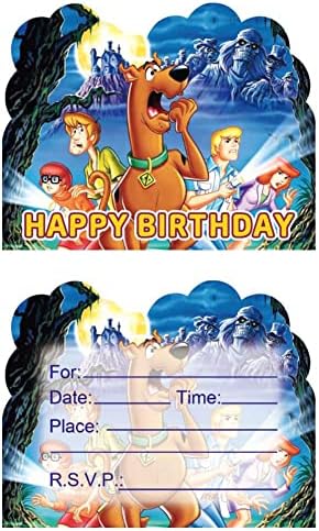 taimowei 20 buc Cartoon Scooby Doo ziua de nastere Invitatie carduri, Cartoon Scooby Doo ziua de nastere Invitatie carduri pentru copii Cartoon Scooby Doo Birthday Party Supplies