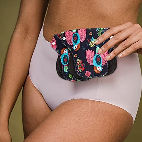 Healifty Suit cina servetele 6pcs pânză menstruale tampoane lavabil carbune absorbant Nursing sanitare Pad cu sac de depozitare