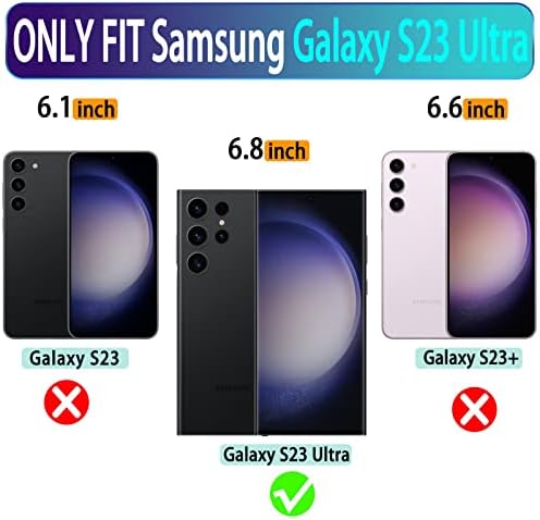 VANAVAGY Galaxy S23 Ultra 5g portofel caz pentru femei și bărbați, Galaxy S23 Ultra Flip piele telefon mobil caz acceptă încărcare