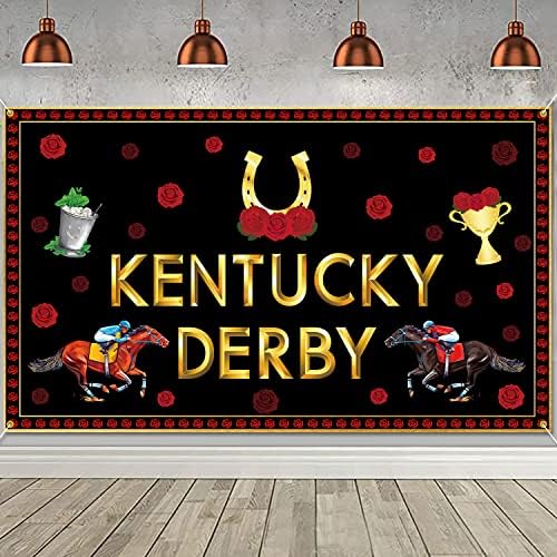 PTFNY Kentucky Derby fundal Banner Kentucky Derby Curse de cai decorare fotografie fundal pentru trandafiri curse de cai decorare