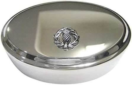 Kiola proiectează negru și argintiu tonifiat scoțian ciulin ovală cu trinket cutii de bijuterii