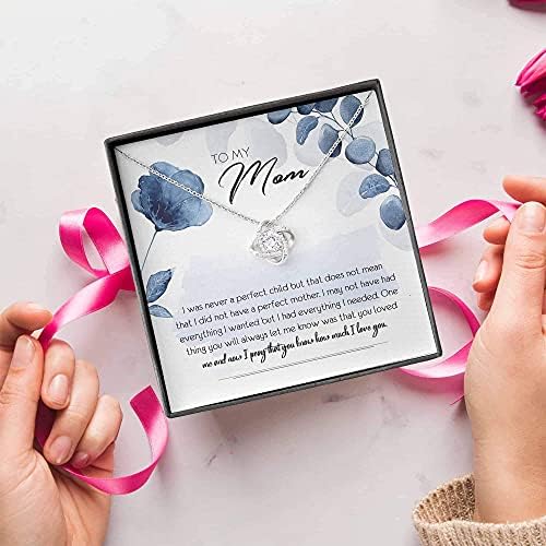 Bijuterii cu carduri de mesaje, colier handmade - Colier de Ziua Mamei - Colier pentru mamă Cadou pentru mamă - Love Knot BT840