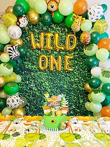 Decorațiuni de naștere Safari, 58pc junglă sălbatică petrecere pentru animale baloane pentru animale kit kit duș pentru copii