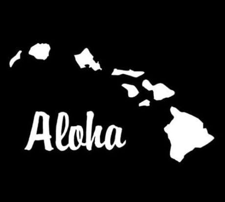 Aloha Hawaiian Island Hawaii - autocolant Decal, Decal de vinil tăiat pentru ferestre, Mașini, Camioane, Cutii de scule, laptopuri,