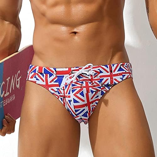 Briefuri de înot patriotice pentru bărbați plus dimensiuni uscate rapid bikini sportive sportive joase talie joasă elastică