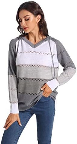 Glugă de tricoturi de culoare pentru femei vemodoo pentru femei pulovere de tracțiune de gât cu gâturi de pulovere ușoare și