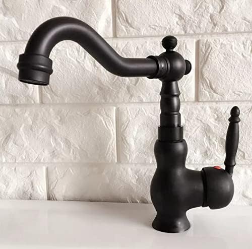 Pivotant sput apă de apă de apă freat din bronz negru bronz cu un singur mâner chiuvetă bucătărie și robinet de bazin pentru