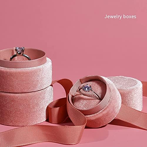 FAYADA Pink ring box velvet bijuterii cutie cadou Premium colier / inel cutie cu arc elegant de mătase pentru logodnă, ceremonie