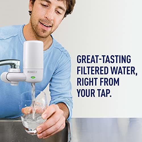 Filtrul de apă Brita, sistemul de filtrare a apei cu montare a montajului, reduce 99% din plumb, filtru alb și apă, sistem complet de filtrare a apei de montare a robinetului, reduce 99% din plumb, alb