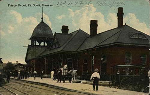 Frisco Depot Fort Scott, Kansas KS carte poștală originală antică 1914